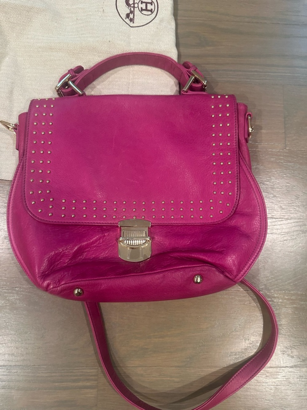 Hayven Purple/Pink Leather Handbag Excellent Condtion
